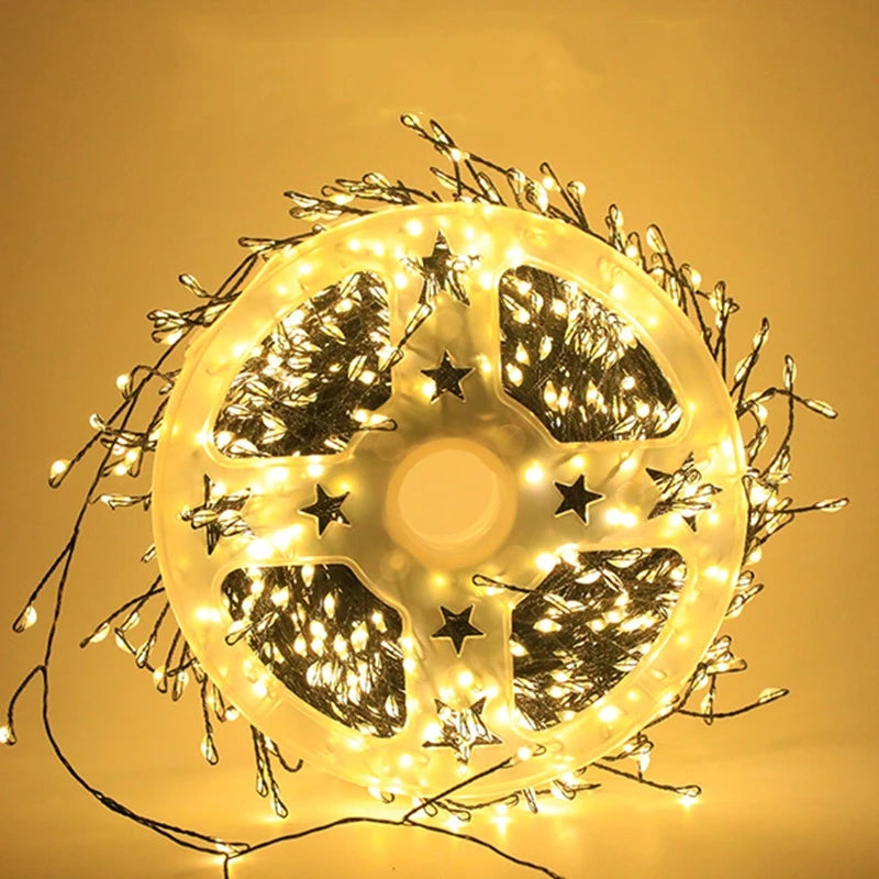 LED Firecracker String Lights – Remote Control 30/50/75M (900/1500/2000 LEDs) Copper Wire Fairy Lights with EU/US Plug, IP65 Waterproof for Wedding Halloween Christmas