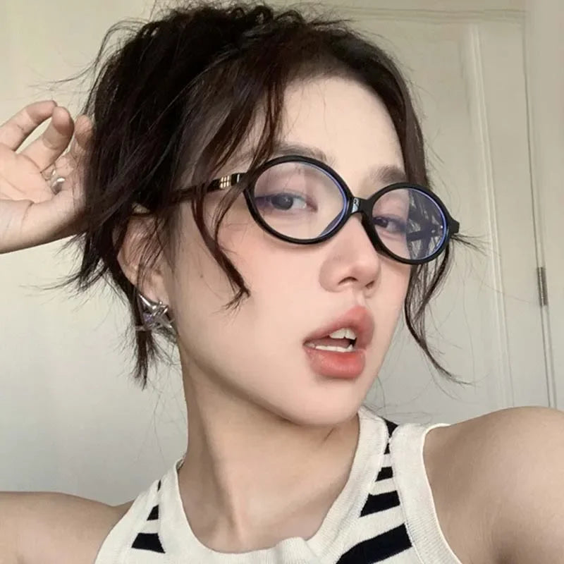 Vintage Oval Sunglasses for Women Small Retro Leopard Frame Anti-Blue Light UV400