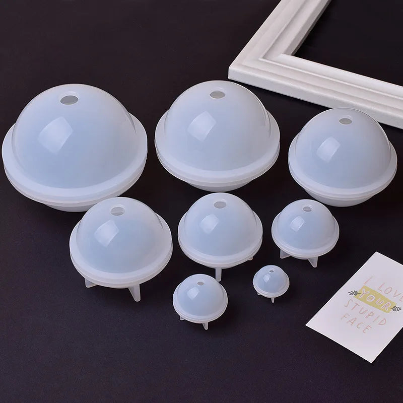Sphere Silicone Resin Mold 20–100 mm (0.8–3.94 in) Round Clear Ball for UV & Epoxy Resin Crafts