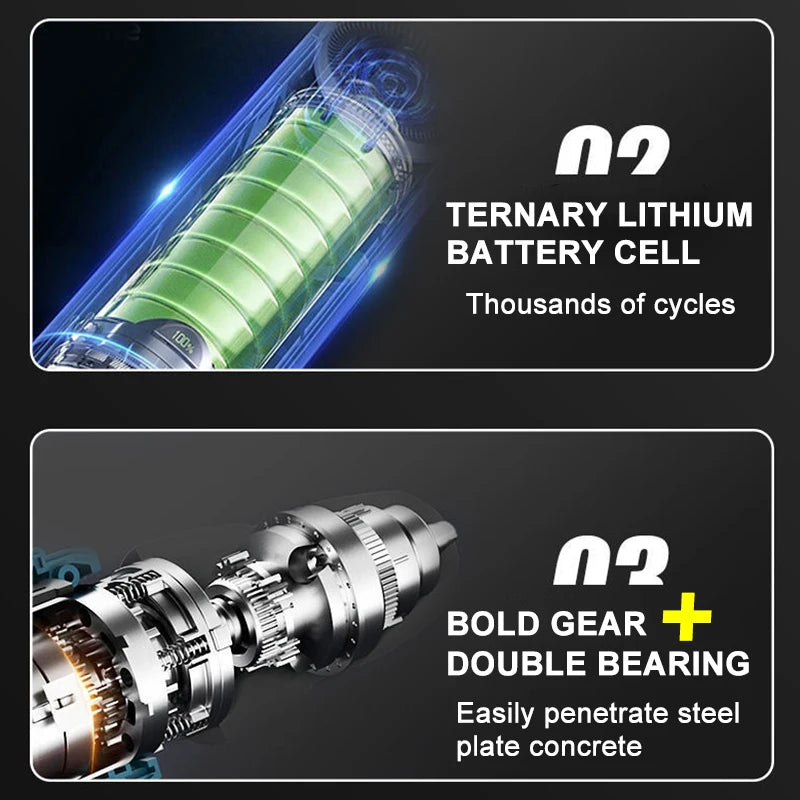 Brushless Cordless Drill 16.8V 70 N·m Torque 10mm (3/8 in) Self-Locking Chuck 20+1 Torque Settings 2-Speed Electric Screwdriver for DIY & Woodworking