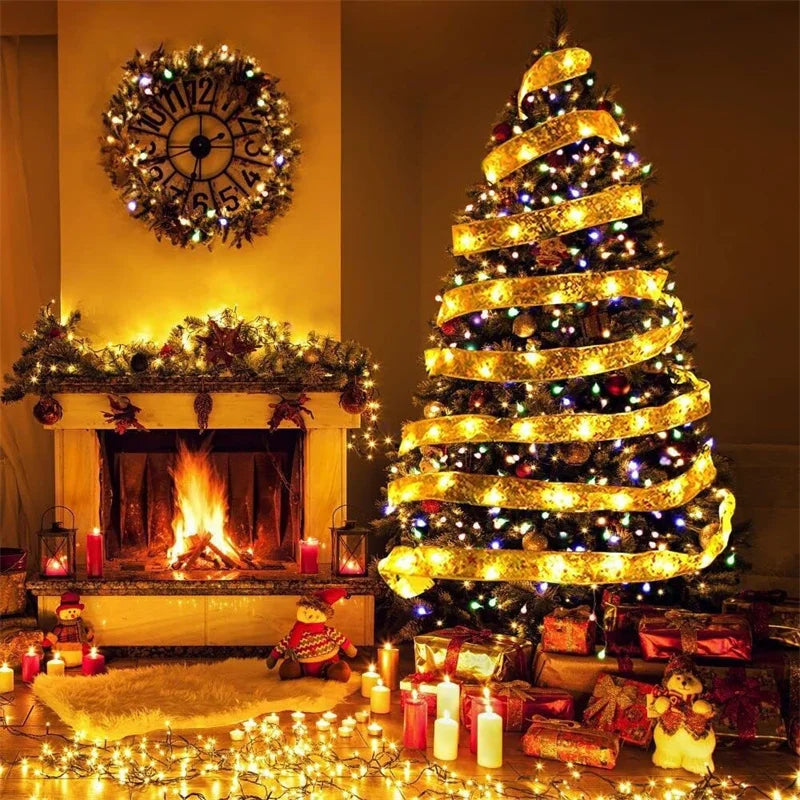 Christmas Ribbon Fairy String Lights – LED Ribbon Holiday Lights for Home & Party (1m–10m)