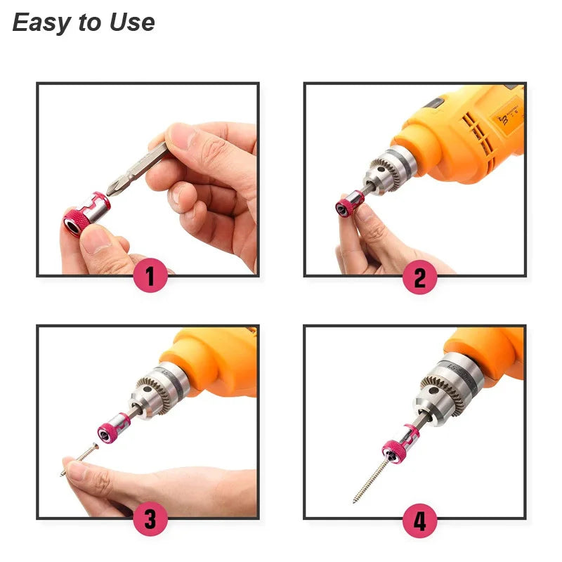 Magnetic Bit Holder Ring 1/4-Inch (6.35mm) Alloy Screwdriver Bit Magnetizer
