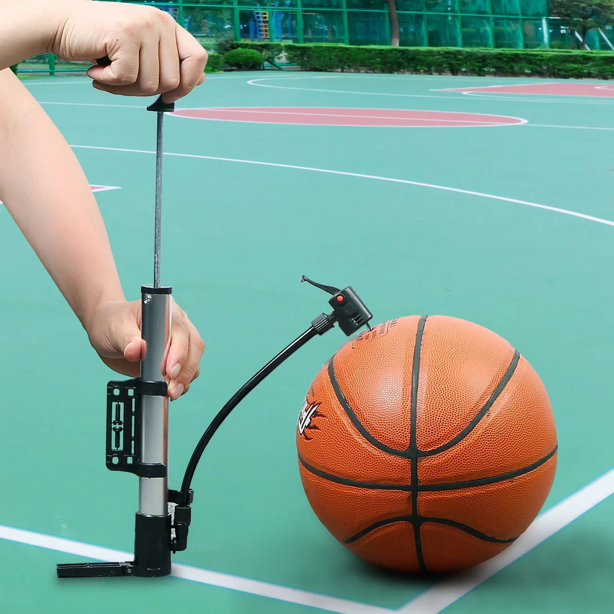 1-Pack Portable Mini Bike Pump with Mount Bracket - Compact Hand Inflator for Mountain & Road Bikes, Strollers and Sports Balls