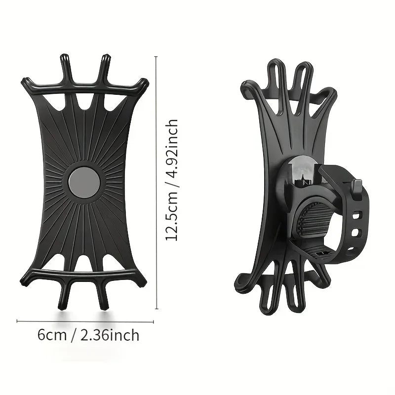 360° Rotating Silicone Bike & Motorcycle Phone Mount - Universal Handlebar Phone Holder