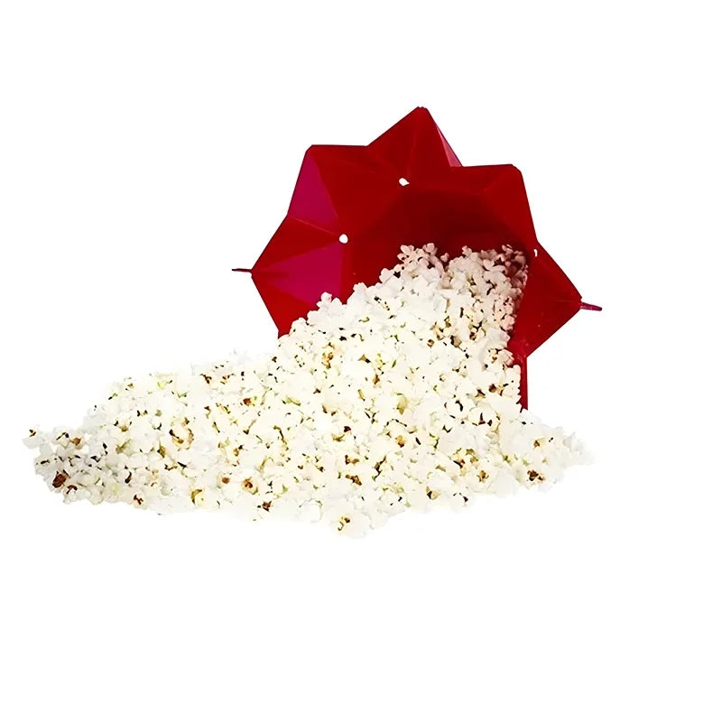 Foldable Silicone Popcorn Bowl - Microwave-Safe Collapsible Popcorn Maker, 6.7 x 3.7 in (17 x 9.5 cm)
