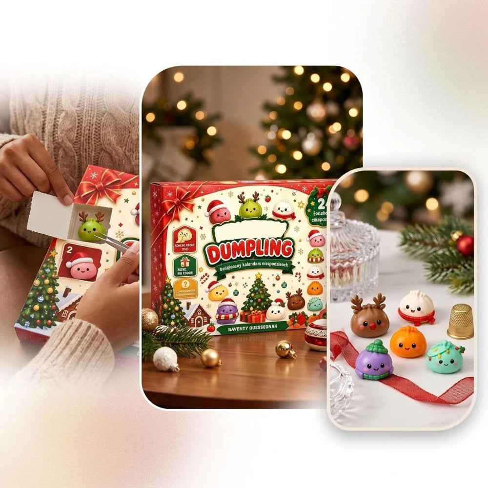 24-Day Dumpling Advent Calendar Ornament Gift Set - Christmas Countdown Desktop Decor & Party Favors