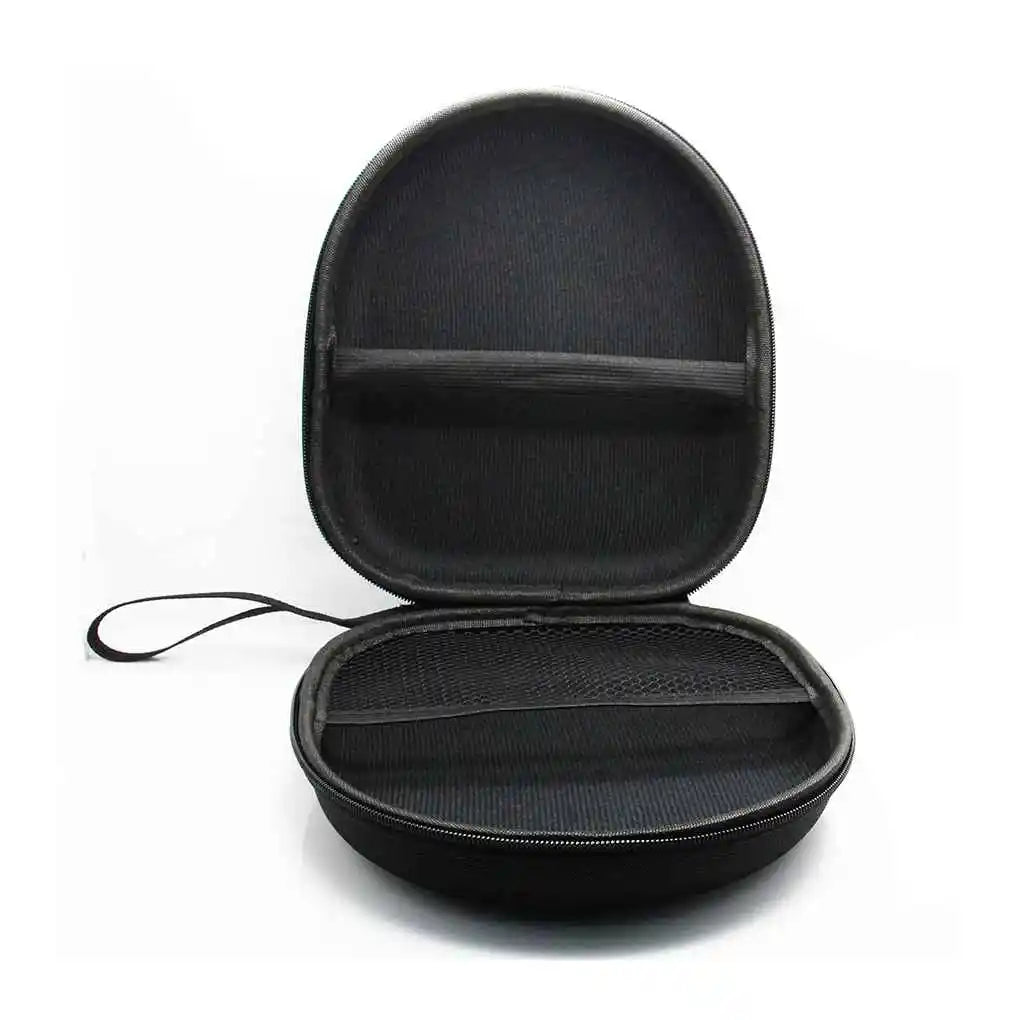 Shockproof Headphone Carrying Case – Portable Headset Pouch with Mesh Pocket & Travel Organizer (Black)