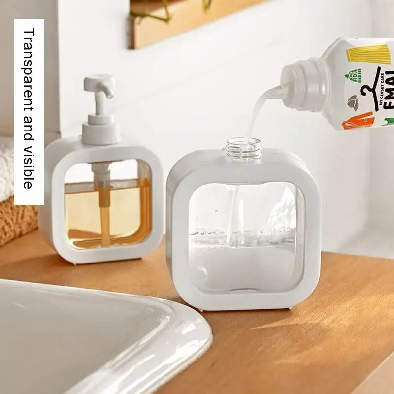 Refillable Pump Dispenser Bottle for Laundry Detergent & Shower Gel, 300ml/500ml