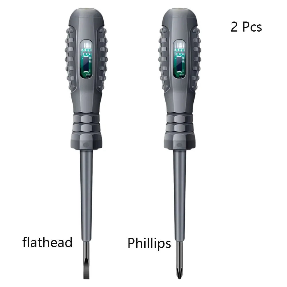 Non-Contact Voltage Tester Pen LED Indicator – Insulated Electrician Test Screwdriver 70–600V AC, Red/Green Lights, Pocket Tool