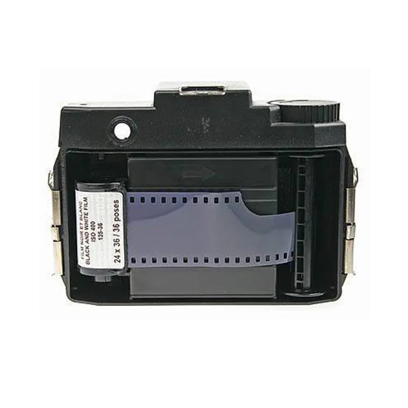 120 Medium Format Retro Lomo Film Camera - Manual Point & Shoot with Flash (Black)