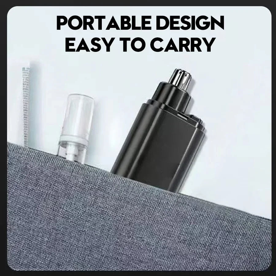 Rechargeable USB Nose & Ear Hair Trimmer for Men - Portable Electric Eyebrow & Facial Trimmer with USB Cable & Brush