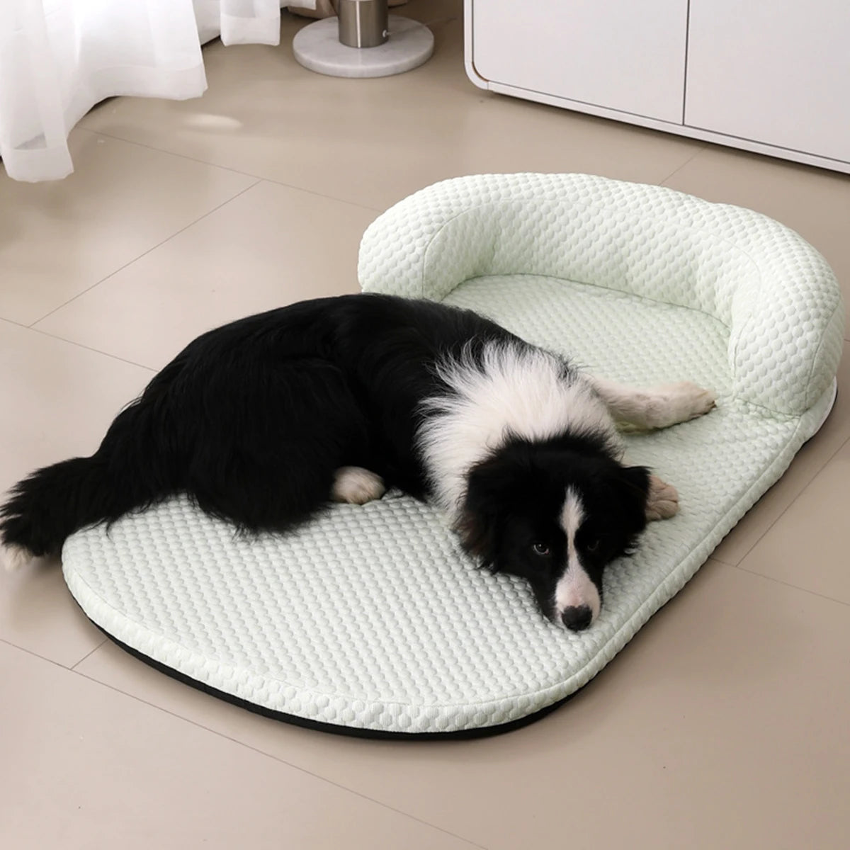 Cooling Ice Silk Pet Bed with Pillow - Breathable Anti-Slip Dog & Cat Cushion, Machine Washable (XS-L)
