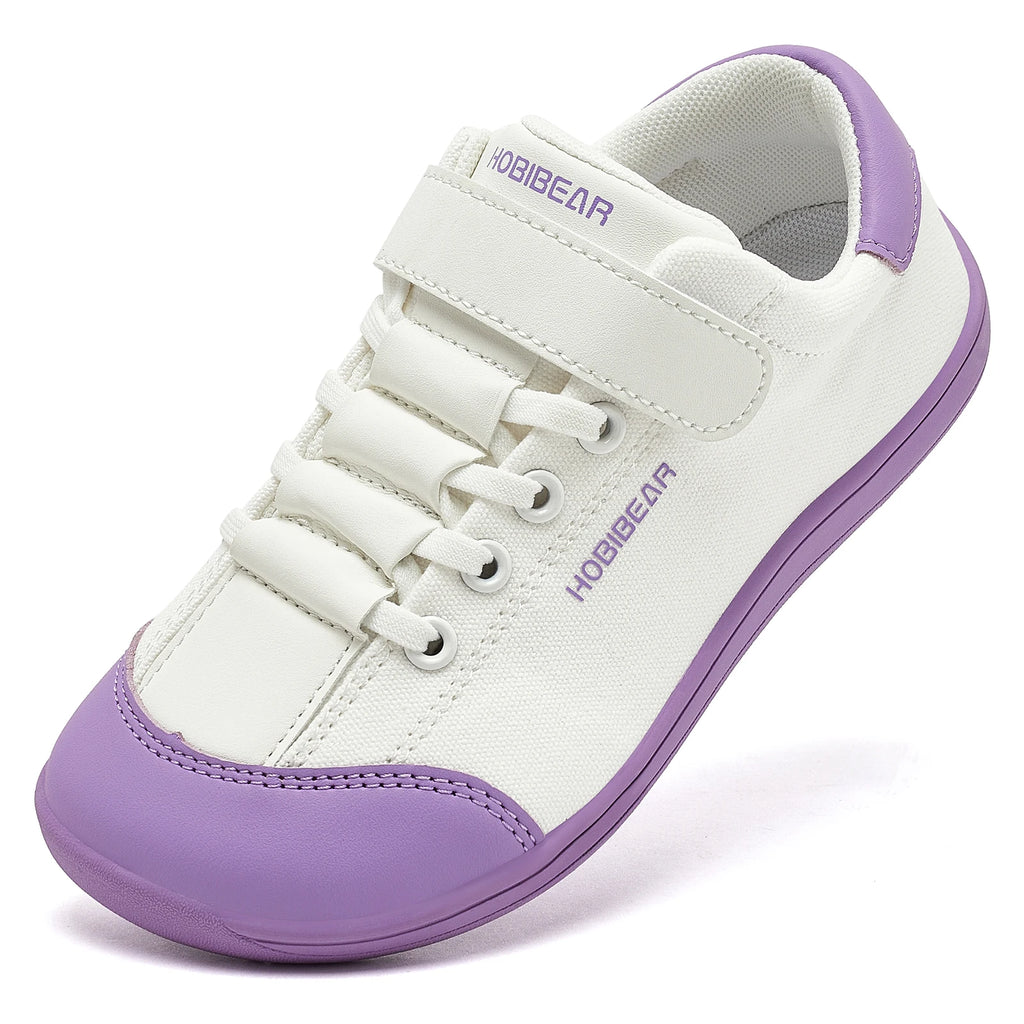 Kids Barefoot Wide Toe Minimalist Sneakers Unisex Lightweight Hook & Loop PU Leather & Textile Shoes
