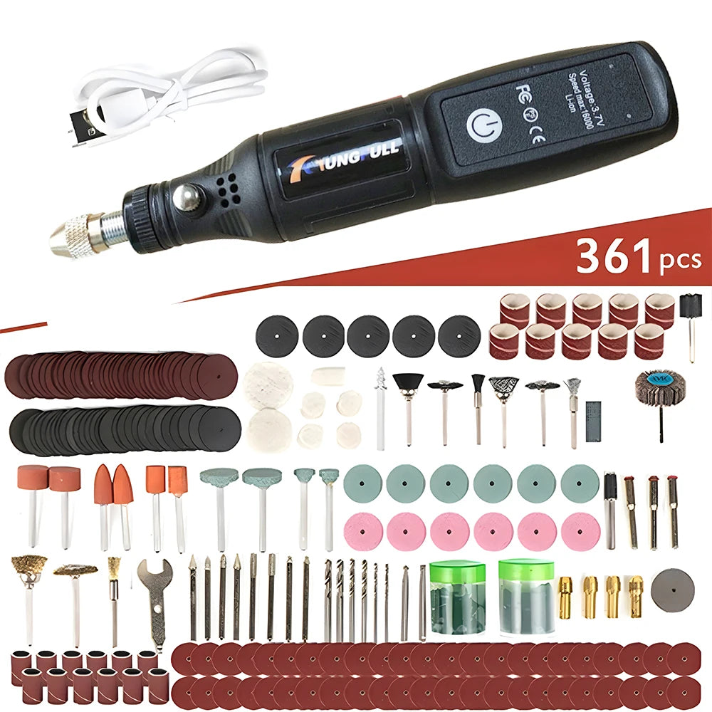 Mini USB Wireless Handheld Rotary Drill - Cordless Engraving Tool for Jewelry, Metal, Glass & Wood
