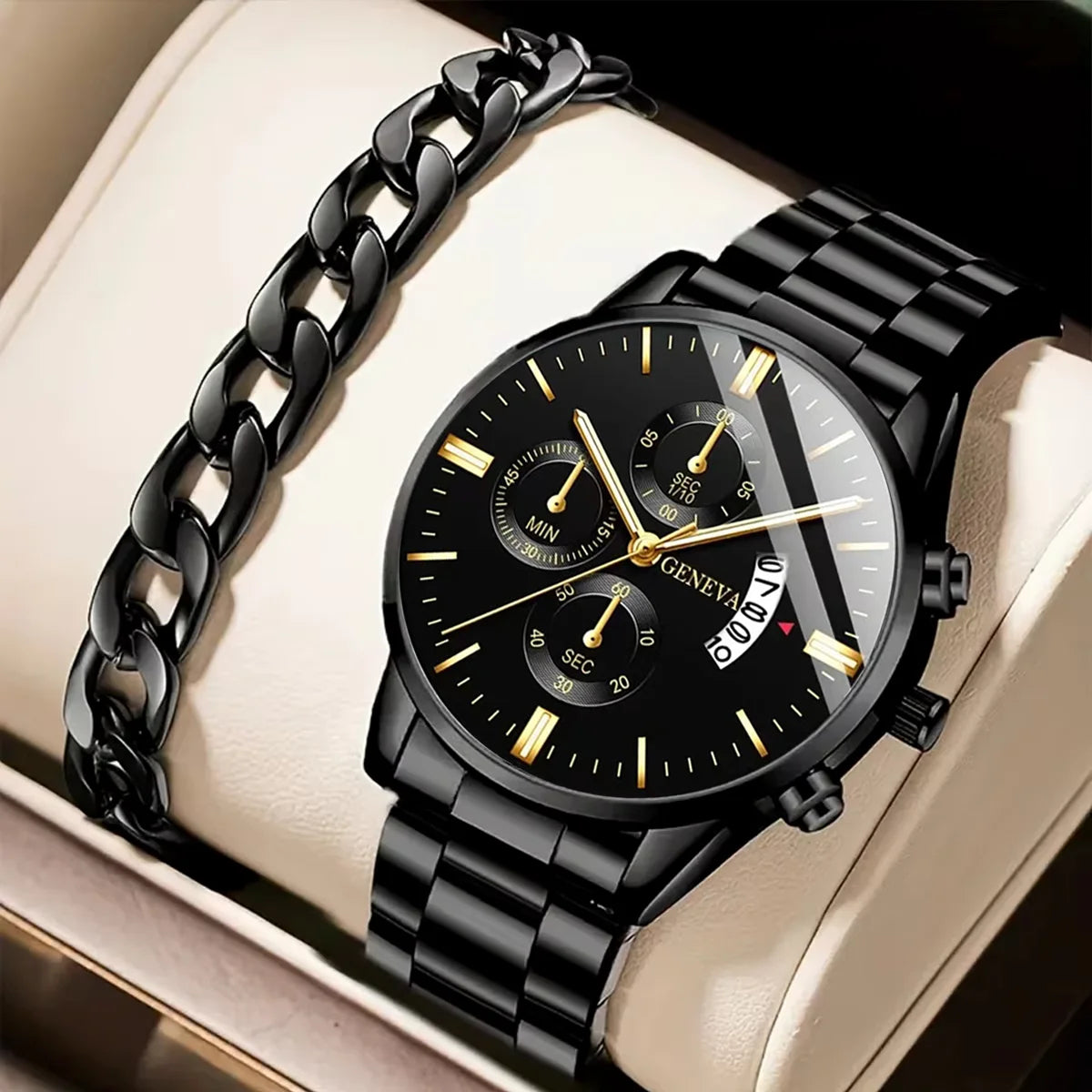 Women's Fashion Round Quartz Bracelet Watch - 41mm Numberless Dial, 220mm (8.66in) Band