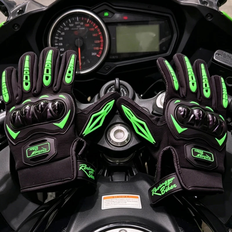 Motorcycle Racing Gloves Breathable Full-Finger Motocross Gloves with Knuckle Protection and Silicone Palm Grip, Unisex Sizes M-XXL