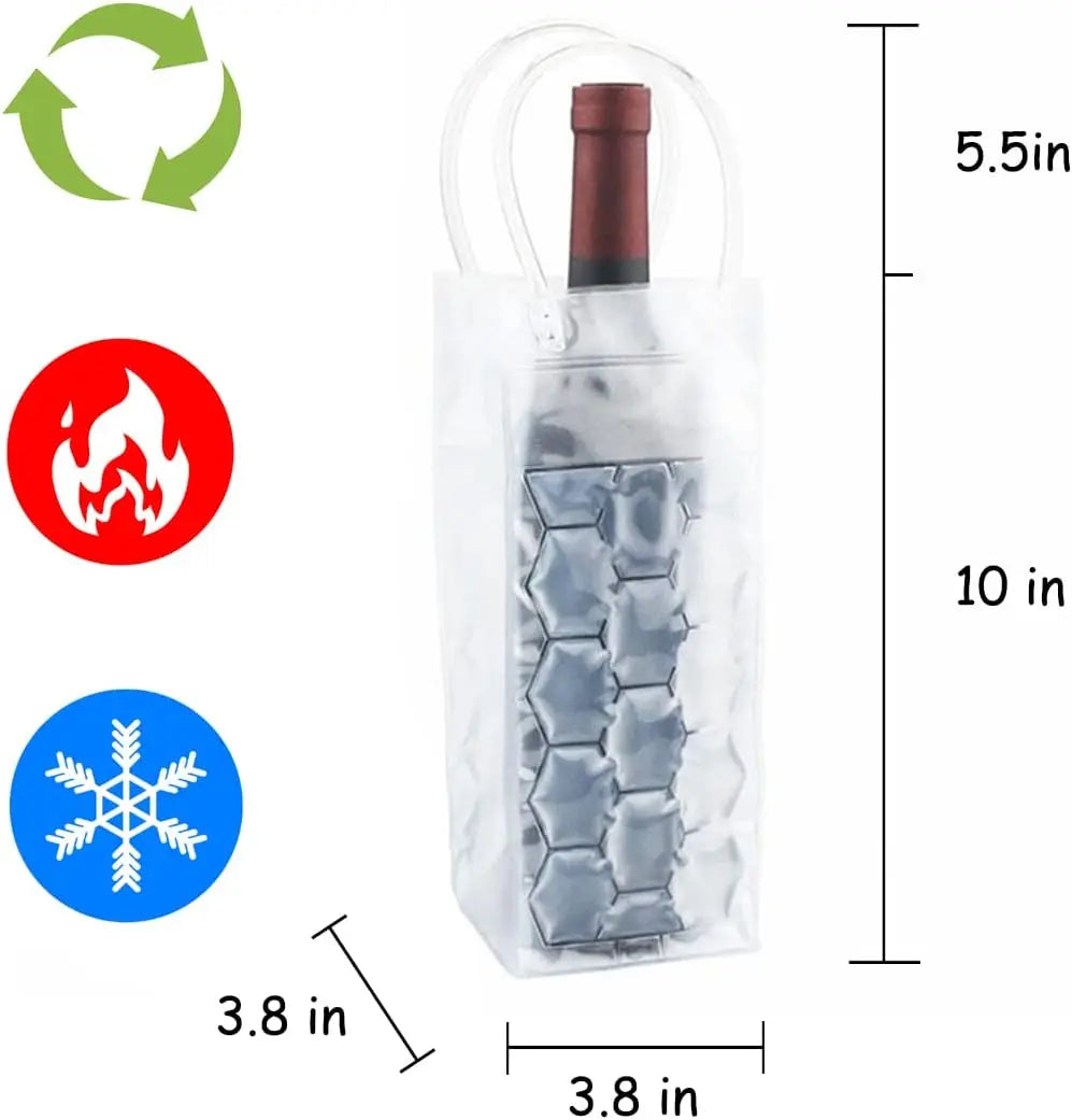 Portable Gel Wine Cooler Bag - Insulated Silicone Bottle and Can Chiller for Wine, Champagne & Beer