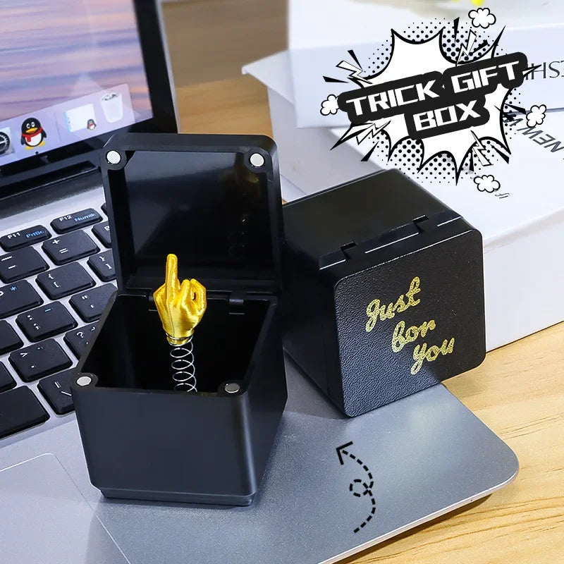 Funny Christmas Prank Gift – Middle Finger in Gift Box | Novelty Gag for Office Desk & Stocking Stuffer