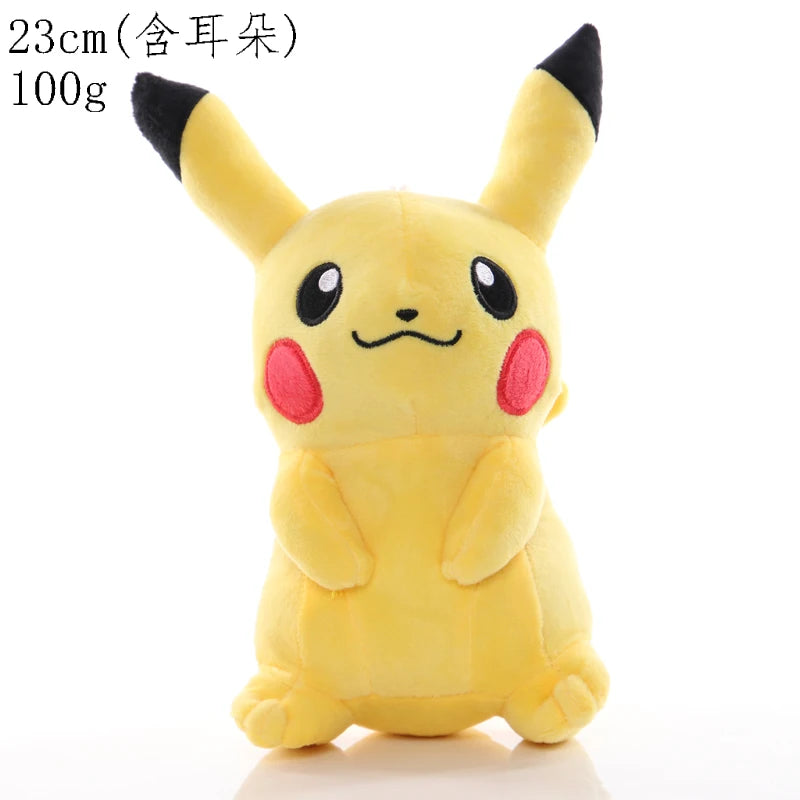 Pikachu & Friends 8 in (20 cm) Plush Stuffed Animal — Pikachu Charmander Squirtle Bulbasaur Eevee Scorbunny Gengar Snorlax Christmas Gift