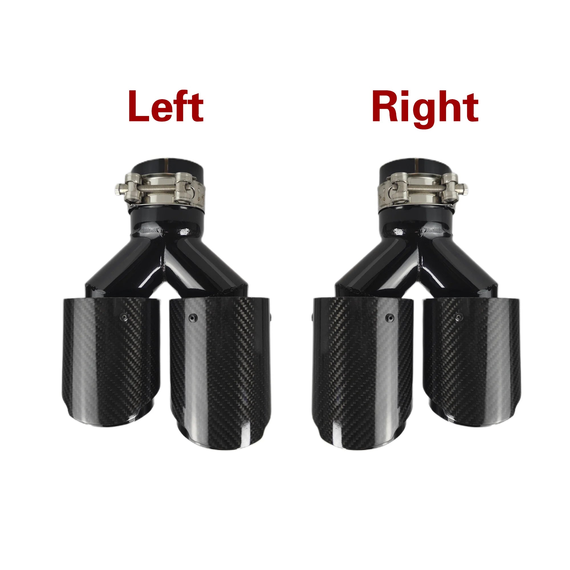 Carbon Fiber 304 Stainless Steel Rear Exhaust Tip Decorative Muffler - Universal Fit