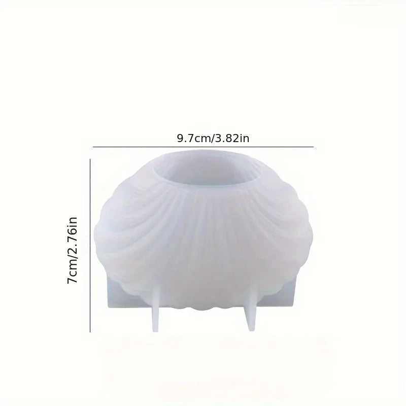1-Pack 3D Shell Silicone Mold for Scented Candles, DIY Aromatherapy, Wax & Clay Crafts
