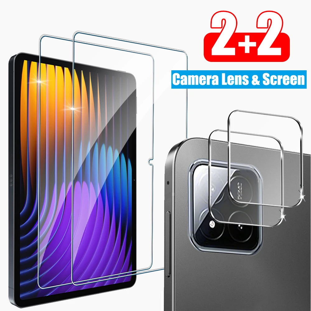 2-Pack Tempered Glass Screen Protector for 11.2-inch (28.4 cm) & 12.4-inch (31.5 cm) Tablets with 2 Camera Lens Covers