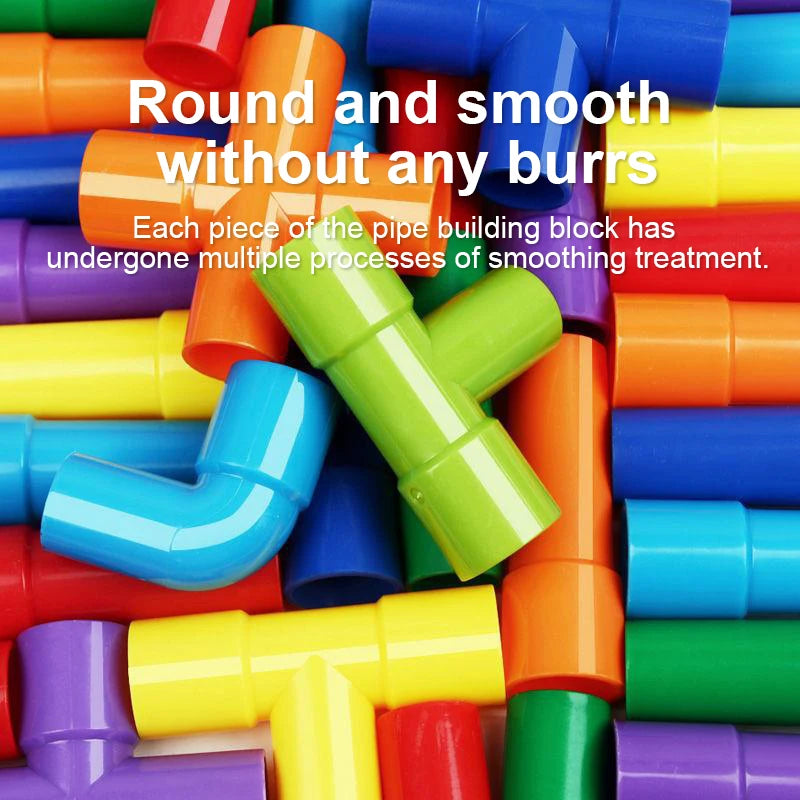 Marble Run Pipeline Building Block Toy for Kids Water Pipe Splicing Puzzle STEM Brain Development