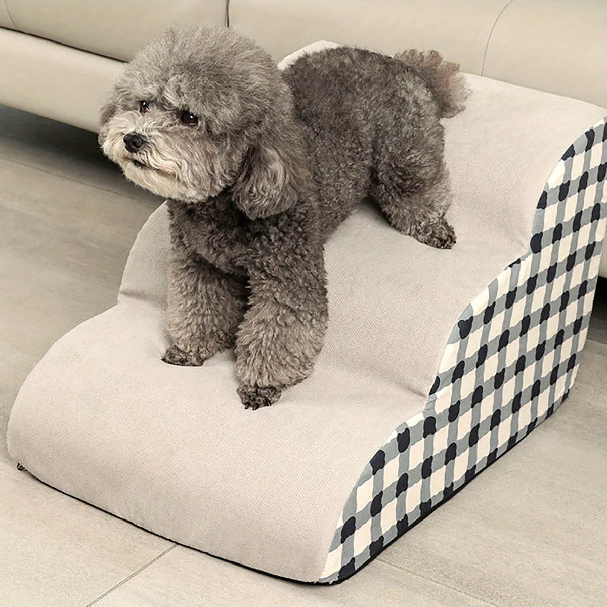 High-Density Foam Pet Steps 2 or 3-Step Non-Slip Dog & Cat Stairs for Older Pets Sofa Bed Ladder for Joint Pain