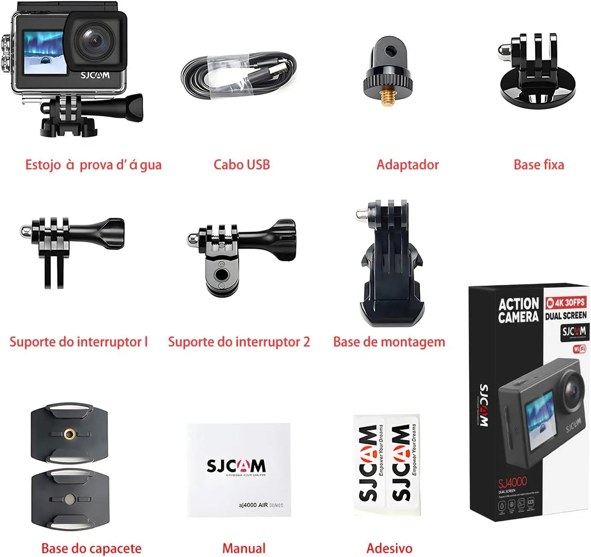 Dual-Screen 4K Action Camera – 30m (98 ft) Waterproof, 16MP 170° Wide-Angle, Wi‑Fi, 2-inch (5.1 cm) LCD, Digital Stabilization