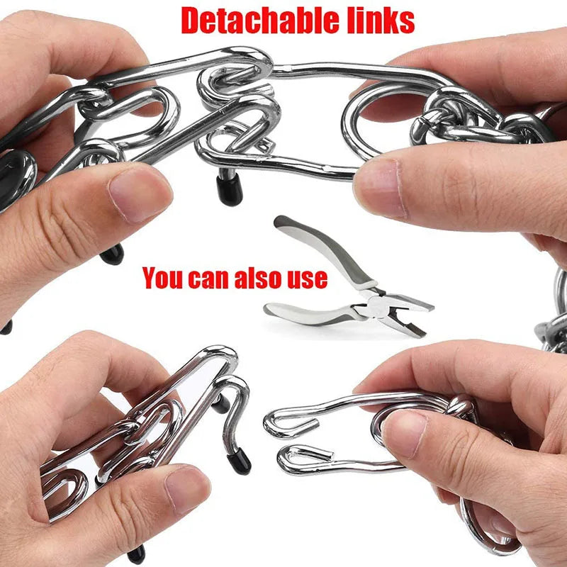 Stainless Steel Pinch Dog Training Collar with Padded Links for Dogs