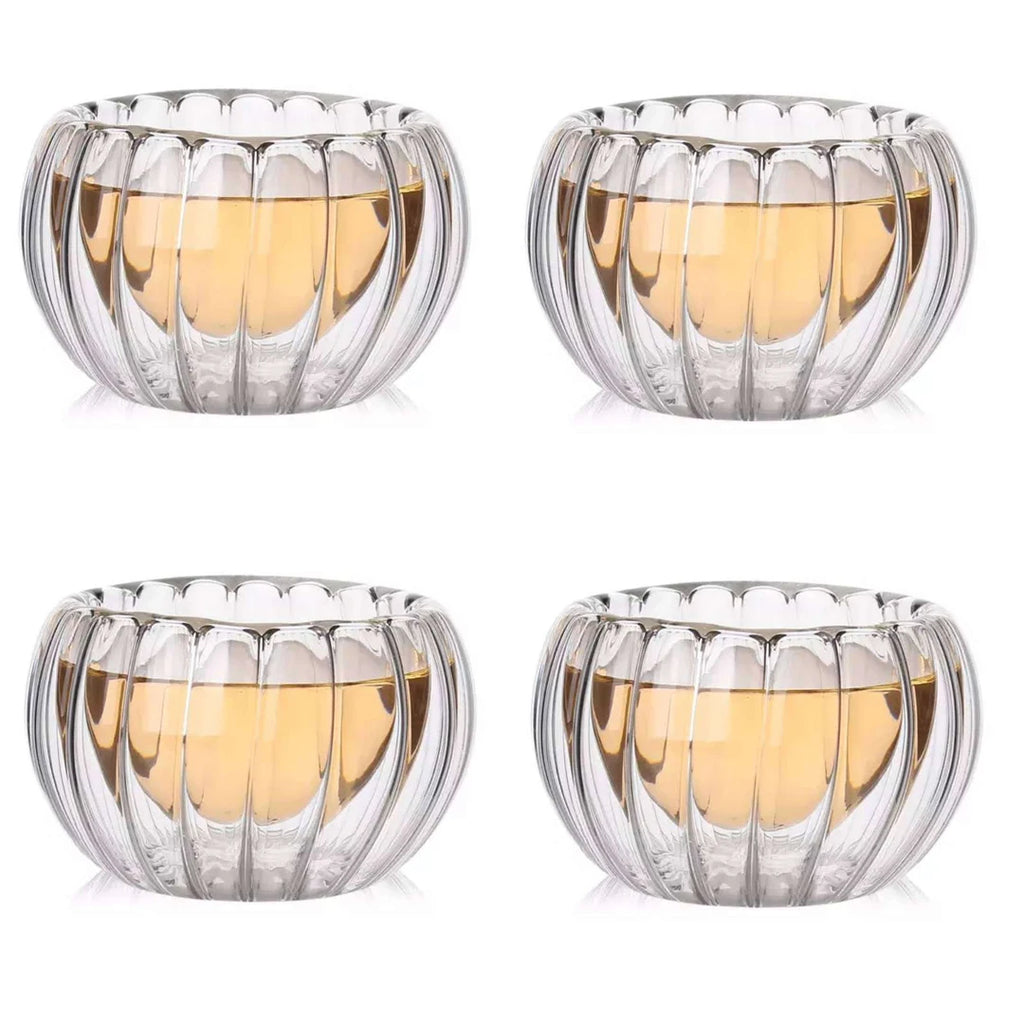 50ml (1.7 fl oz) Double-Walled Borosilicate Glass Espresso Cups - Set of 4 or 6, Clear Insulated Teacups
