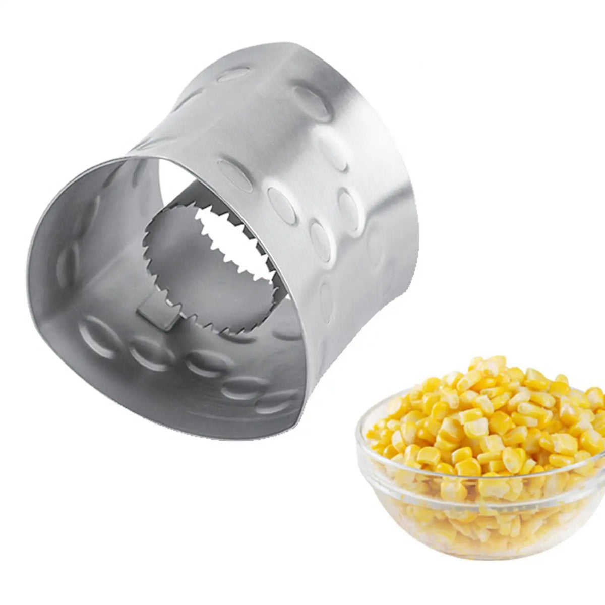 Stainless Steel Corn Stripper Manual Corn Kernel Remover - Portable Corn Peeler 3.03 x 2.40 in (7.7 x 6.1 cm)