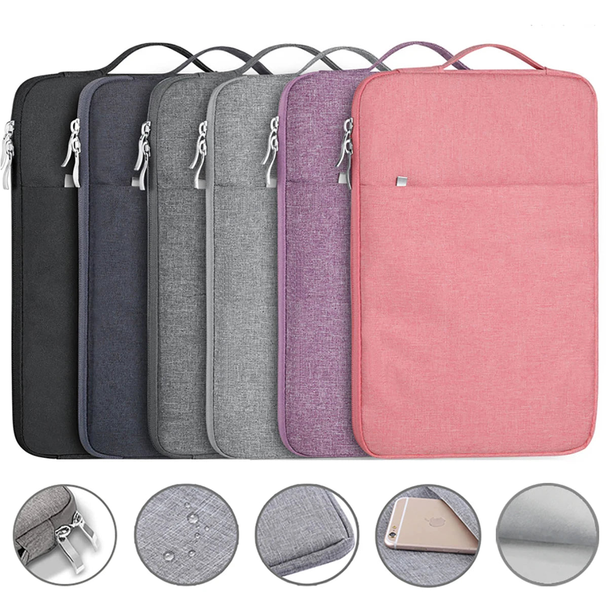 Waterproof Padded Laptop Sleeve with Handle — Fits 11–16 Inch Laptops
