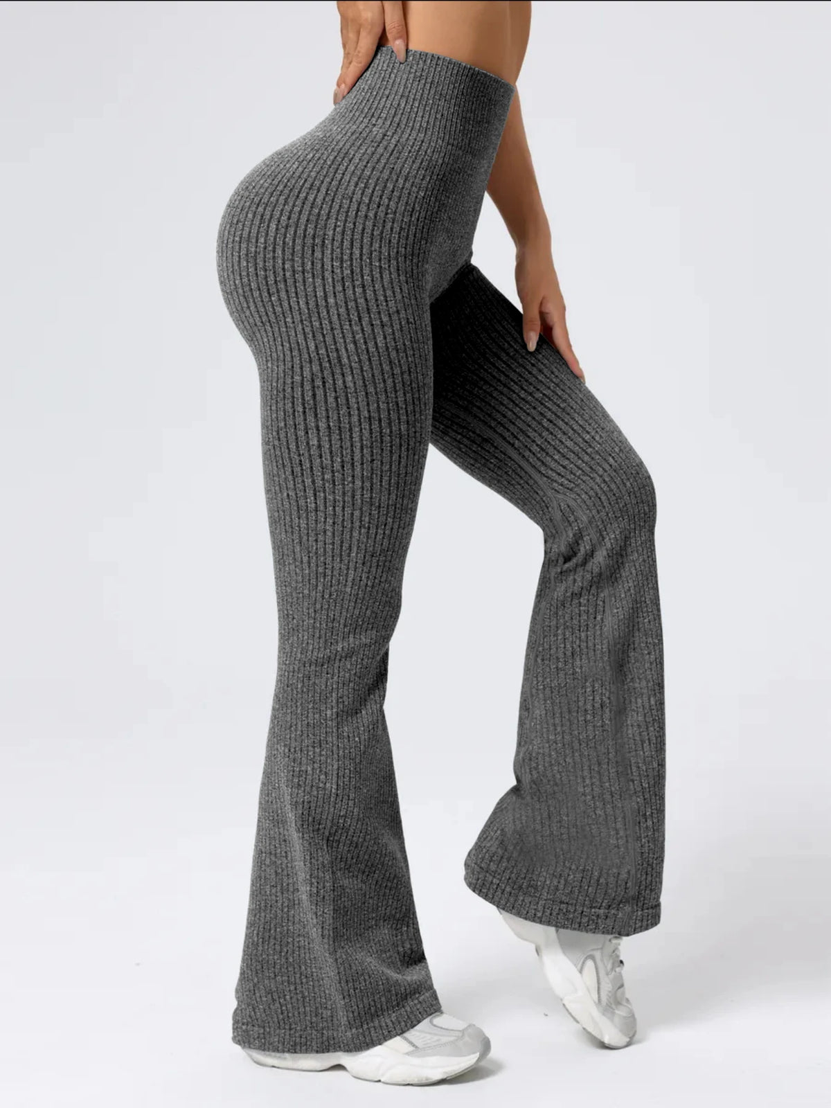 Women's High-Waist Flared Bell-Bottom Yoga Pants Seamless Elastic Waistband for Workout & Everyday Wear