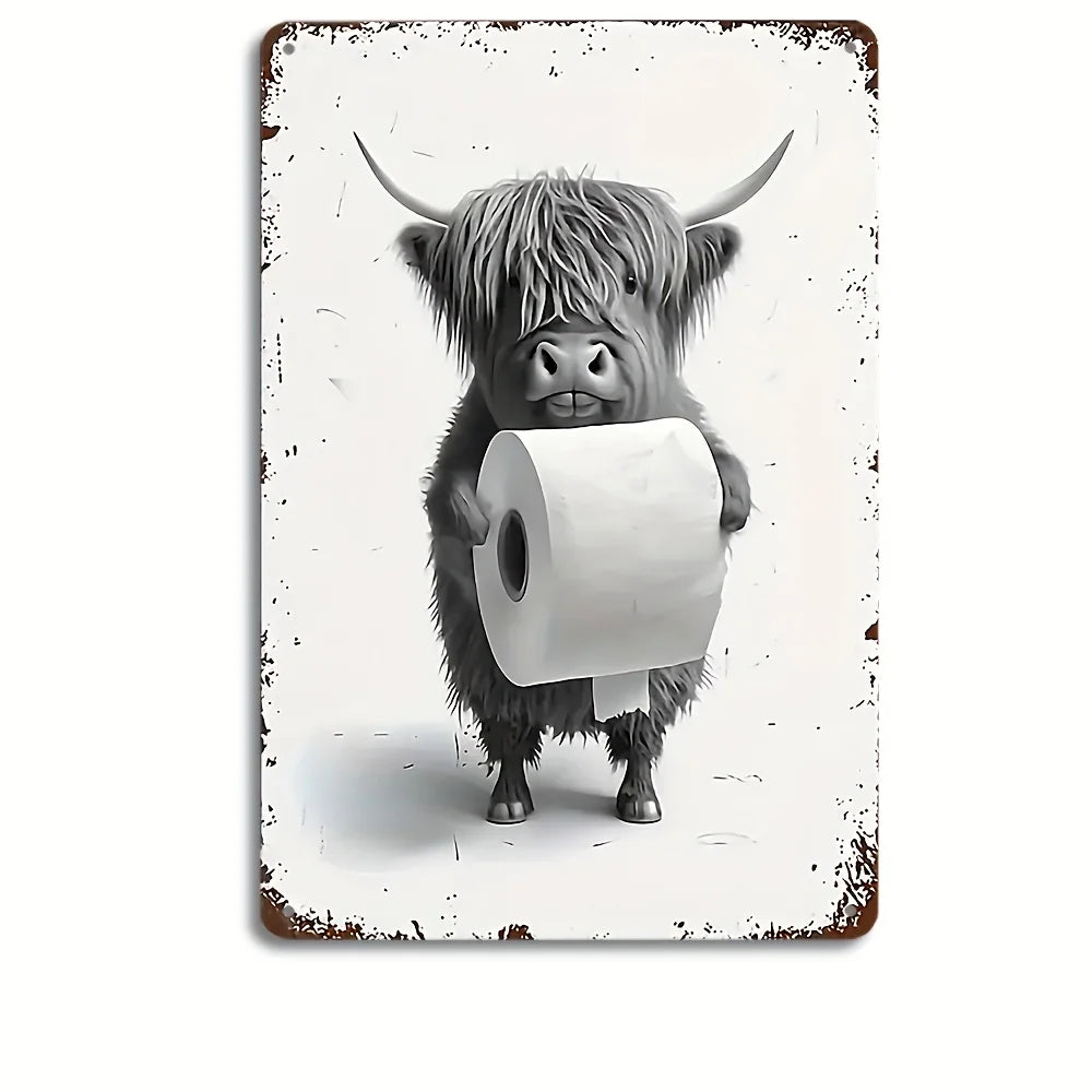 Funny Restroom Metal Tin Sign - Sarcastic Bathroom Wall Decor (12x8 in / 30x20 cm, 16x12 in / 40x30 cm)
