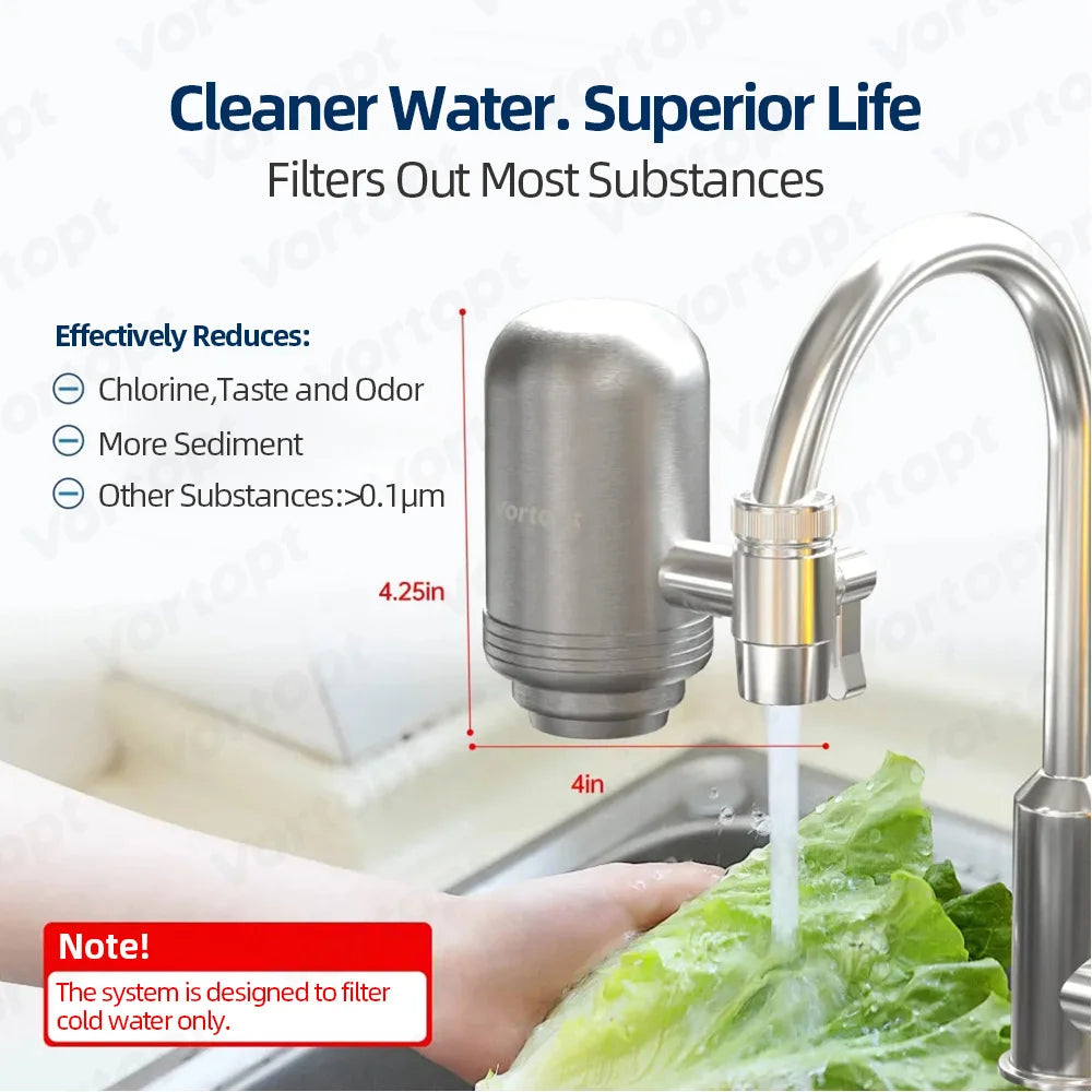 2-Pack Faucet Water Filter Replacement – 5-Stage Drinking Water Purifier for Kitchen & Home, 400 Gallon Capacity