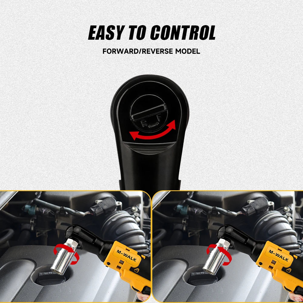 Cordless Electric Ratchet Wrench 95 N·m, 3/8 in (9.5 mm) & 1/2 in (12.7 mm) Impact Driver, Brushless, 20V Battery Compatible