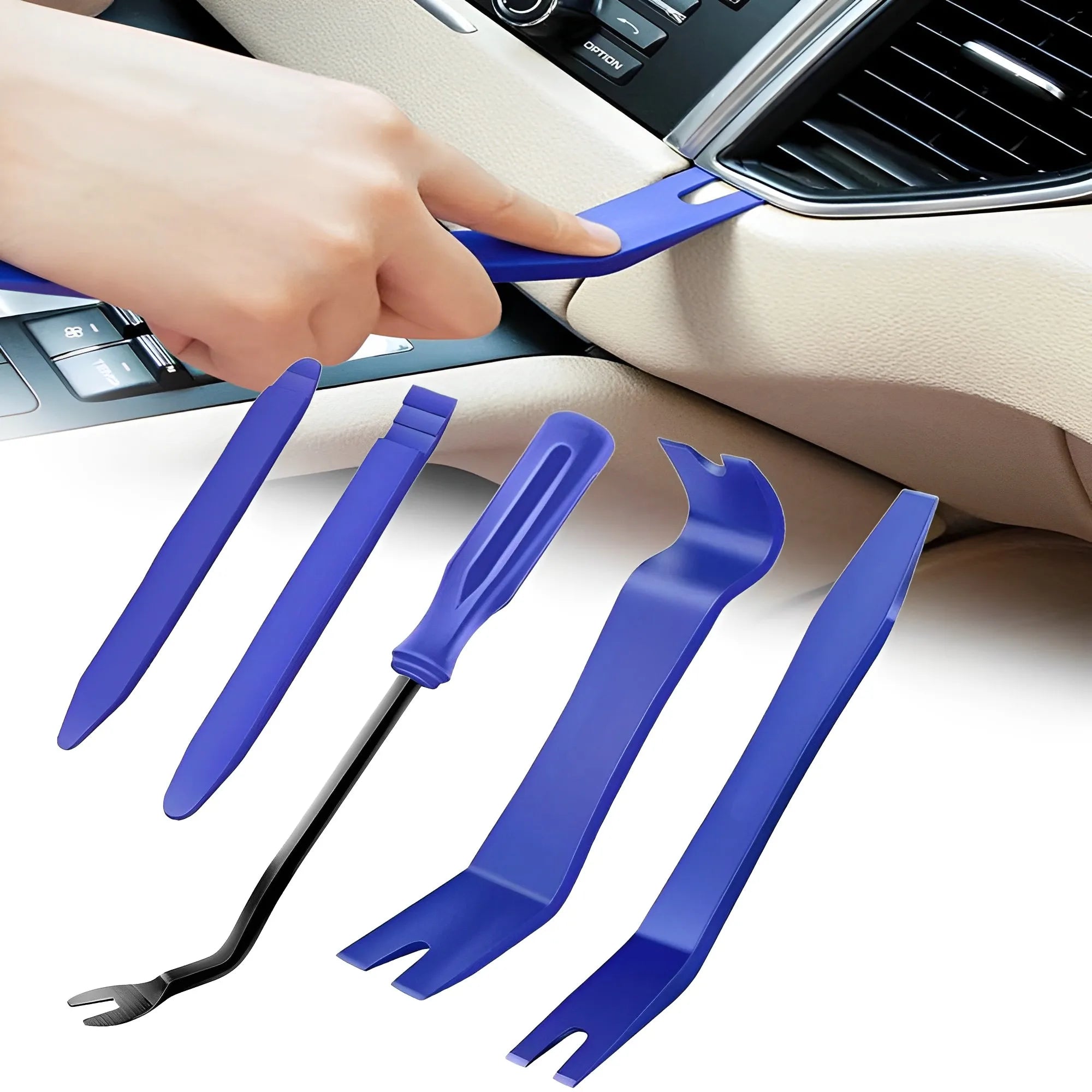 Car Trim Removal Tool Kit, Panel Pry Tools for Stereo, Dashboard & Door Clip Removal with Carrying Pouch