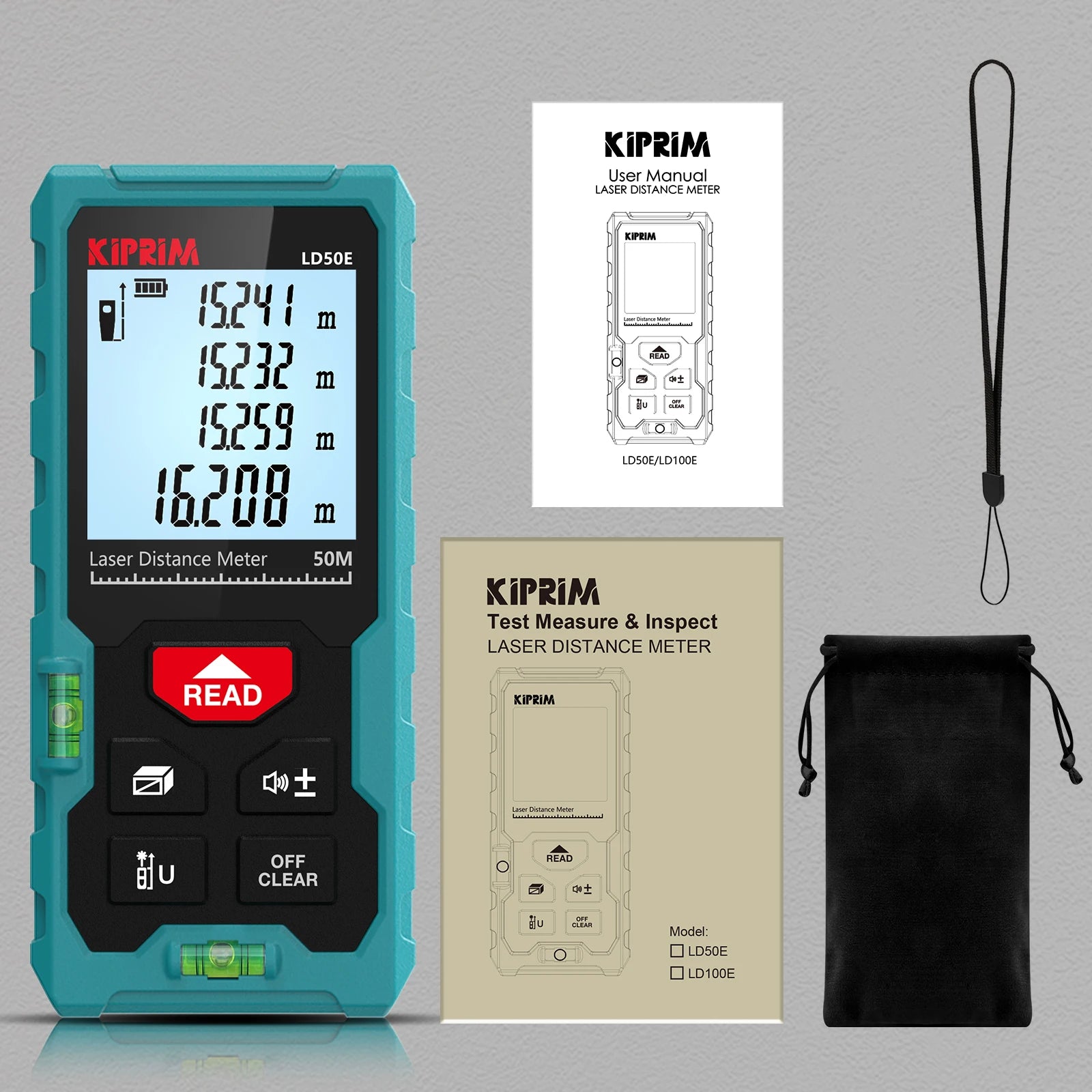 Mini Laser Rangefinder 50m / 70m / 100m (164ft / 229ft / 328ft) Portable Laser Distance Meter, High Accuracy ±2mm, Backlit