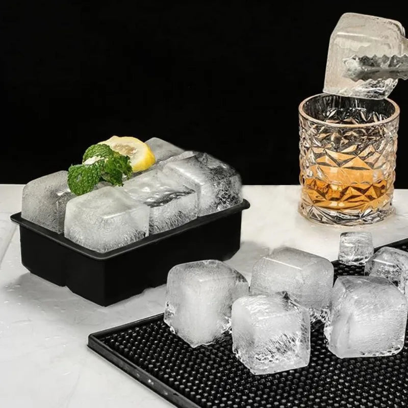 Silicone Ice Ball Maker Tray – 4/6/8-Grid Ice Mold for Cocktails, Chocolate & Jelly – Food-Grade Dishwasher-Safe