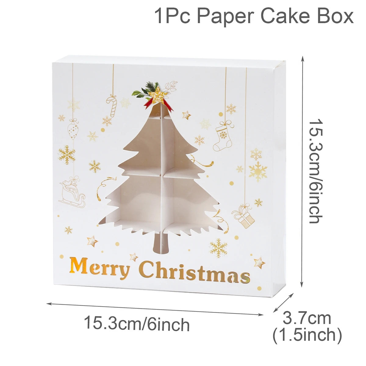 Christmas Kraft Candy & Cookie Gift Box for Holiday Treats