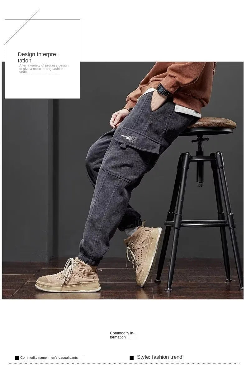 Men's Elastic Waist Drawstring Jogger Pants Stretch Straight Harem Cargo Ankle-Length