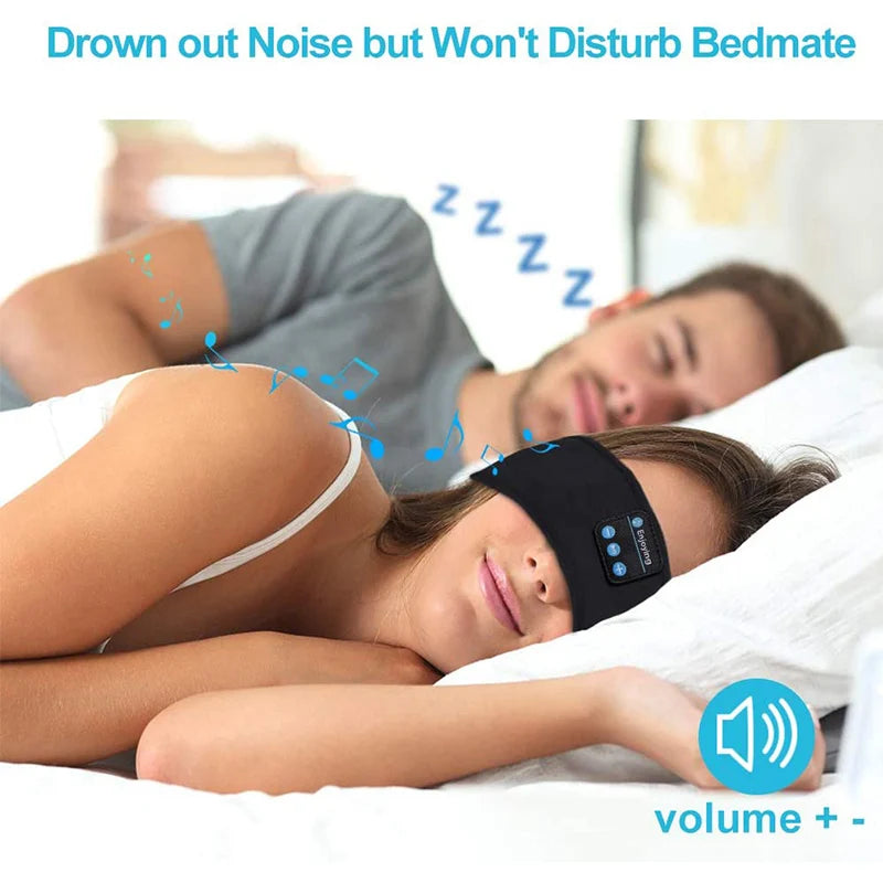 Wireless Bluetooth Sleep Headband with Thin HD Stereo Speakers — Sports Headphones & Eye Mask for Side Sleepers