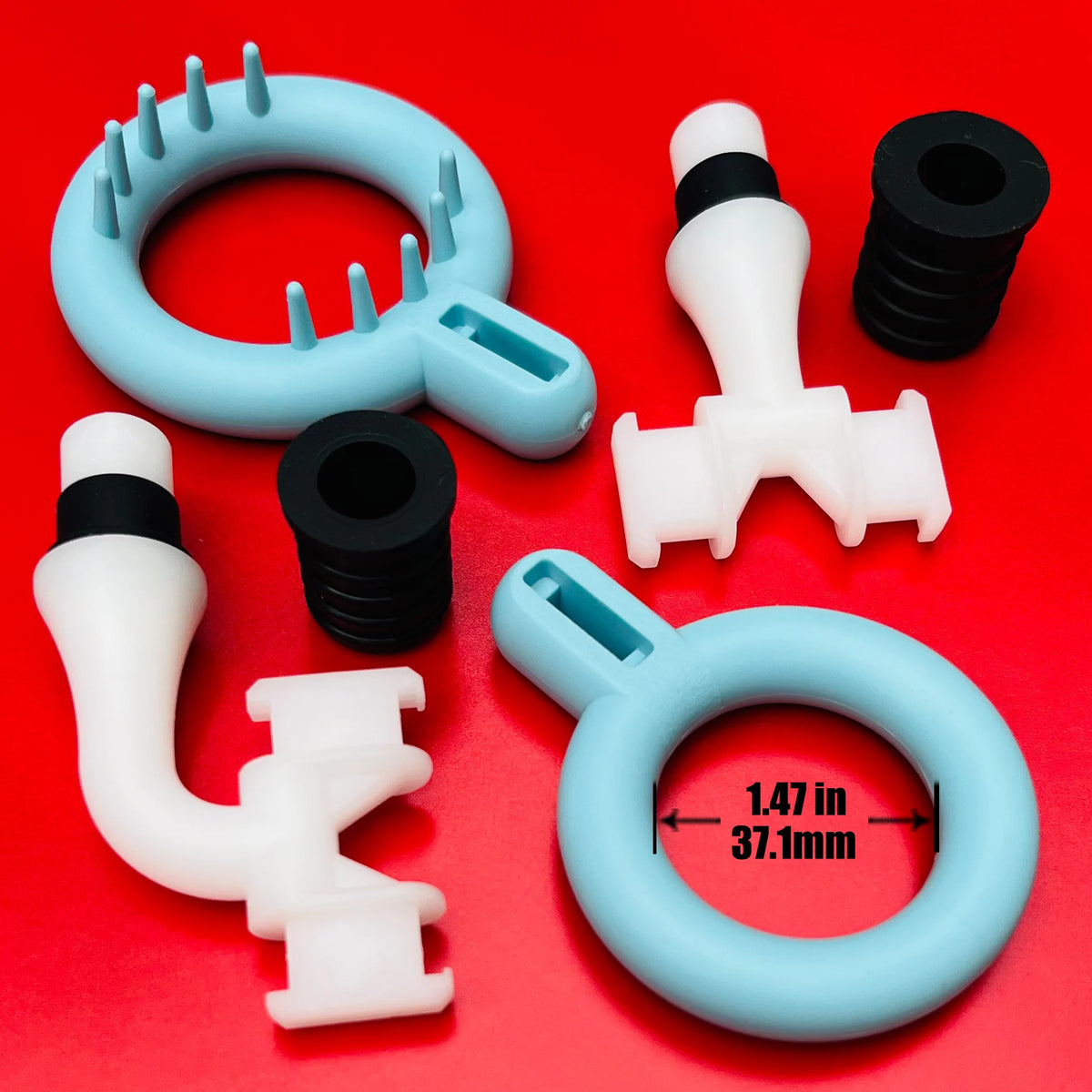 Replaceable Silicone Massage Gun Heads for 12–19mm (0.47–0.75 in) Shaft — Fascia Attachments for Muscle Relief & Recovery