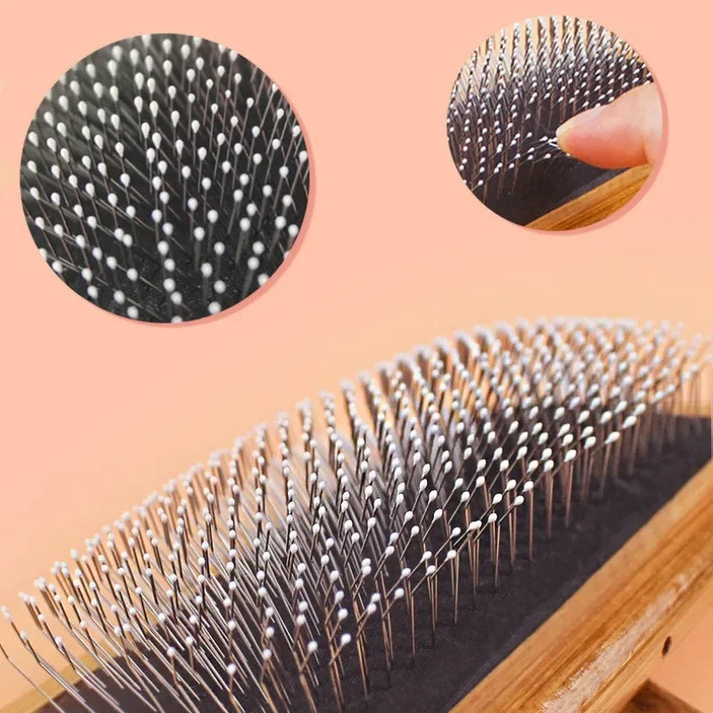 Wooden Pet Grooming Brush for Dogs & Cats – Hair Remover, Knot Opener & Massage Comb