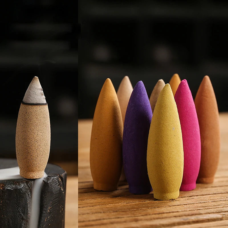 Oversized Backflow Incense Cones 100g, 6–6.5 cm (2.36–2.56 in), 30–35 Min Burn, Sandalwood Lavender Jasmine for Home