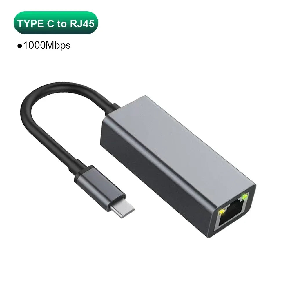 USB-C Gigabit Ethernet Adapter (USB 3.0) RJ45 Network Adapter - Plug & Play for MacBook, Windows, Linux, iPad, Android