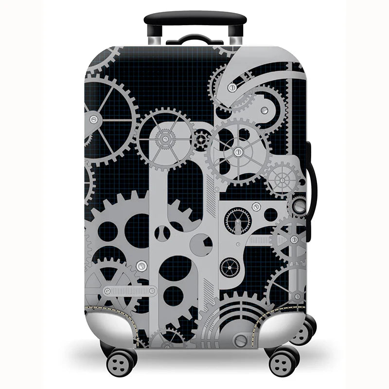 Elastic Stretch Printed Luggage Cover with Zipper & Buckle – Fits 18–32 Inch (46–81 cm) Suitcases – Durable Travel Trolley Protector