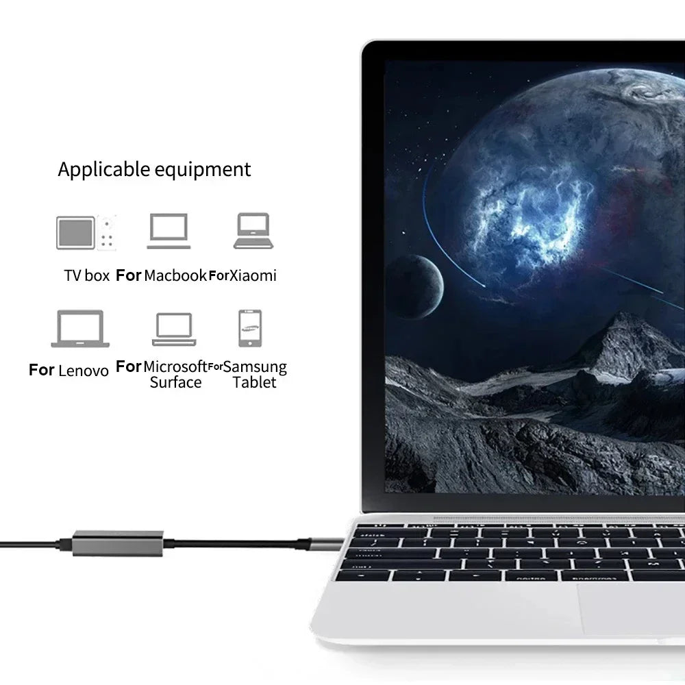 USB-C Gigabit Ethernet Adapter (USB 3.0) RJ45 Network Adapter - Plug & Play for MacBook, Windows, Linux, iPad, Android