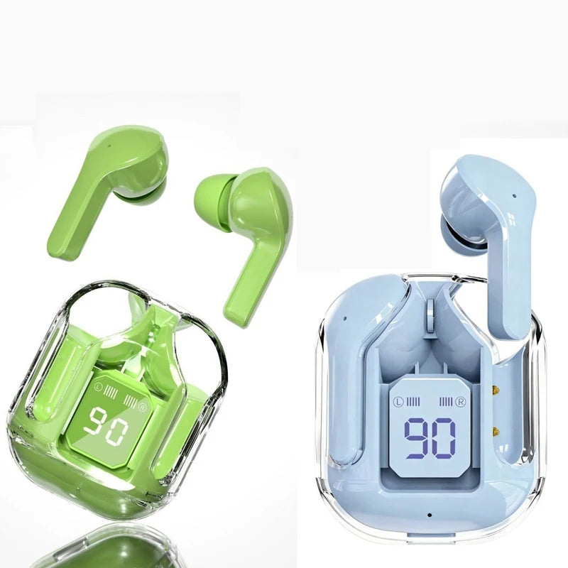Bluetooth 5.3 TWS Wireless Earbuds with LED Light, Hi-Fi Stereo, Noise Cancellation & Touch Controls - Charging Case Included